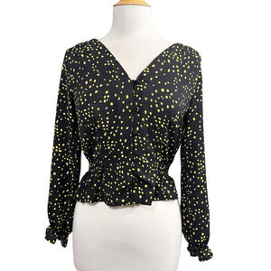 Women's Topshop Blouse, Size 4, Black and Yellow